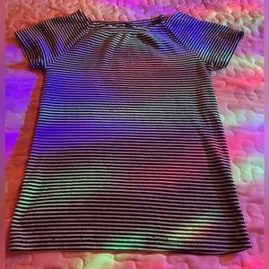 Small black and white striped crop top